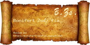 Bonifert Zsófia névjegykártya